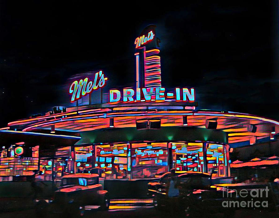 Sign Painting - Beautiful Abstract of an Old Fifties Diner by John Malone