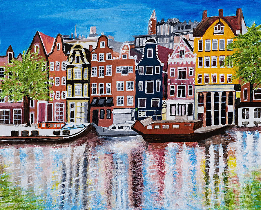 Fall Painting - Beautiful Amsterdam by Art by Danielle