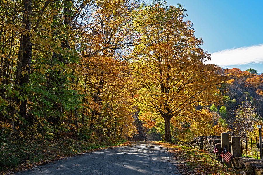 Beautiful Autumn Road in Woodstock VT Vermont Photograph by Toby McGuire