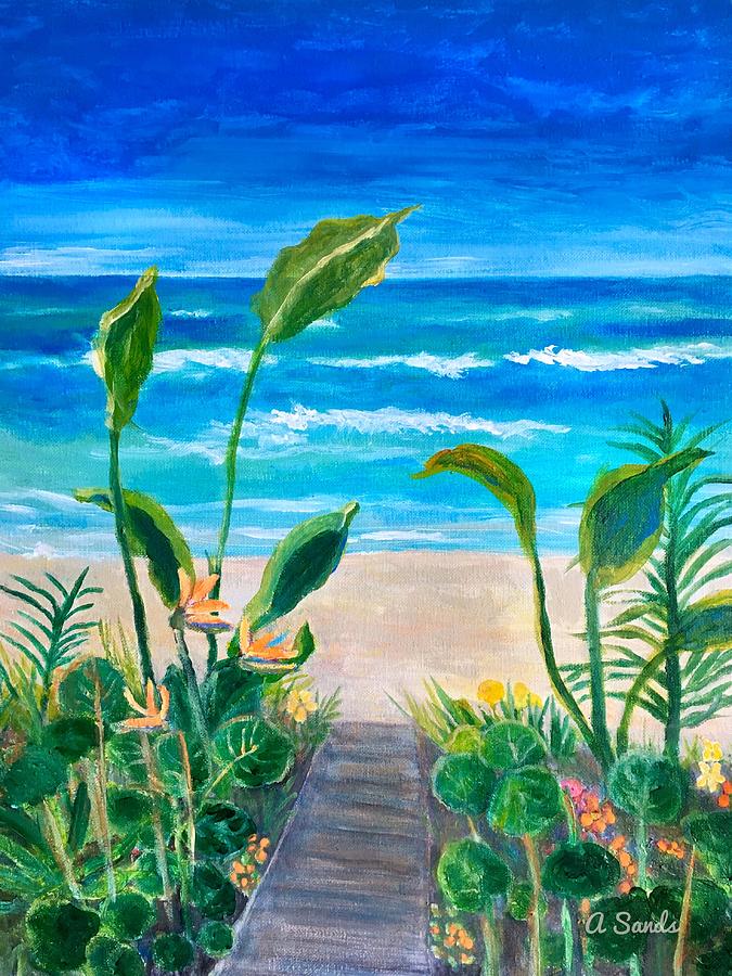 Beautiful Beach Painting by Anne Sands