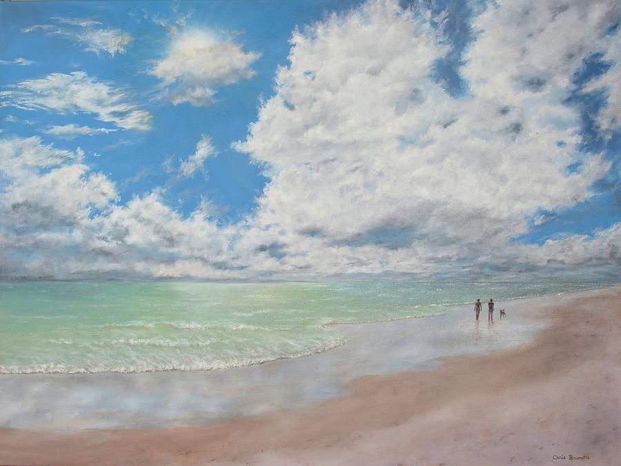 Summer Painting - Beautiful Beach Day by Christine Brunette