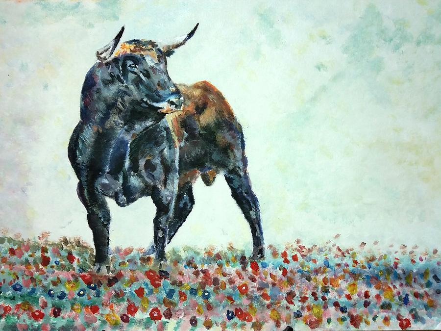 Beautiful bull Painting by Brian Cunningham.