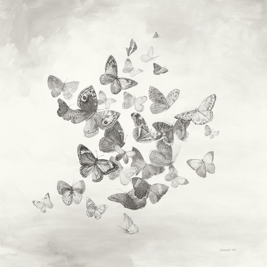 Animal Painting - Beautiful Butterflies Bw by Danhui Nai