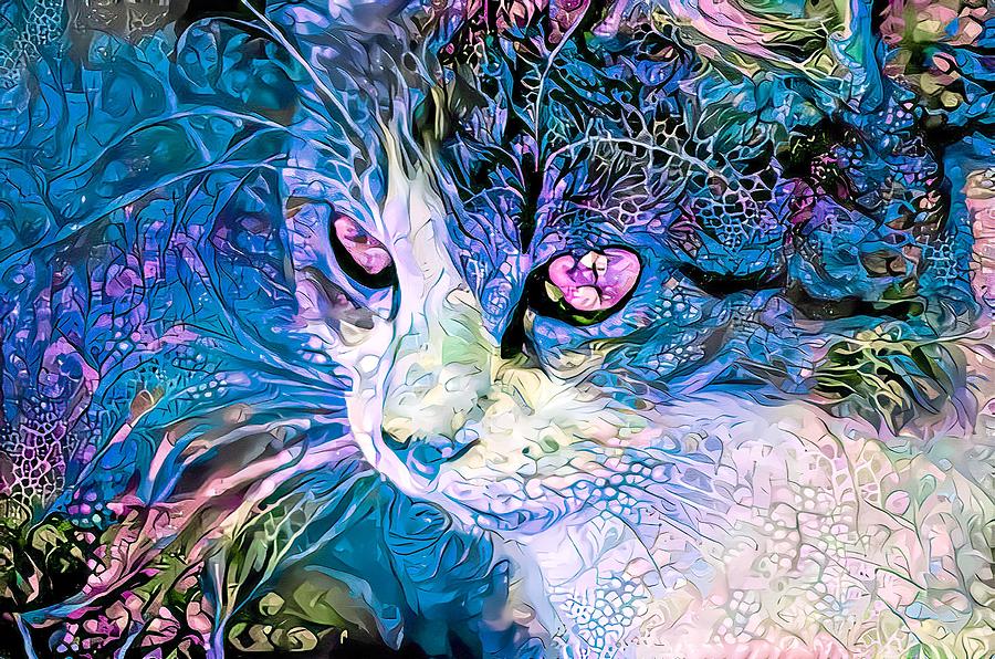 Beautiful Cat Blue Digital Art by Don Northup