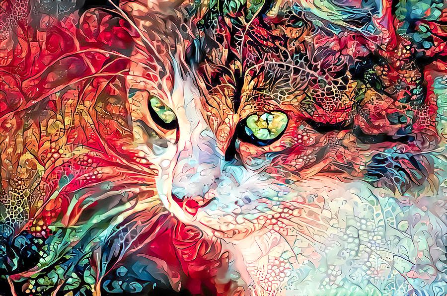 Beautiful Cat Red Digital Art by Don Northup