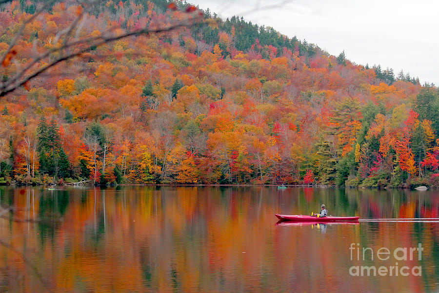 Hampshire Photograph - Beautiful Fall Landscape With  Lake by Anastasia Tveretinova