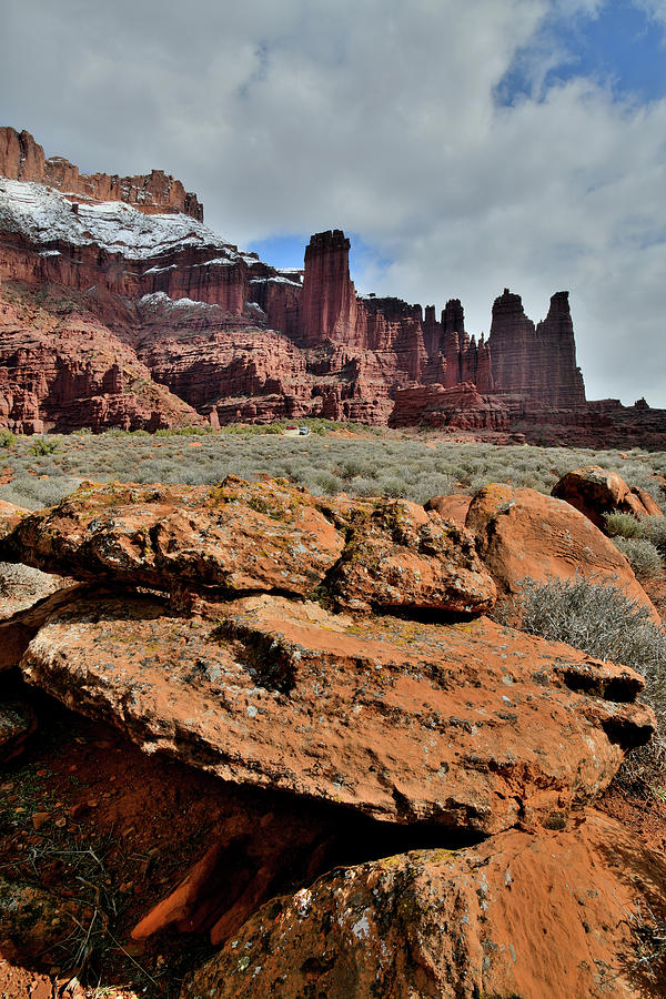 Beautiful Fisher Towers and Boulders in Utah Photograph by Ray Mathis