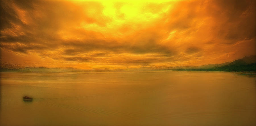 Beautiful Golden Sunset Over Alatoa Papua New Guinea Photograph