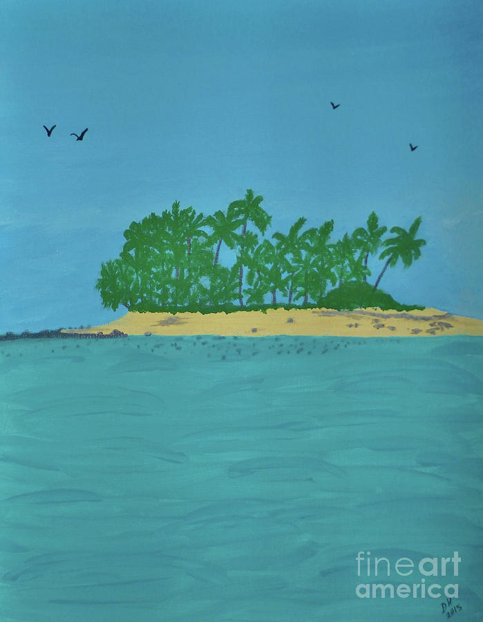 Beautiful Island Painting by D Hackett