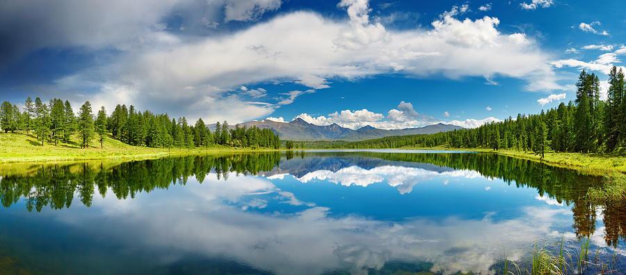 Landscape Photograph - Beautiful Lake In Altai Mountains by DPK-Photo