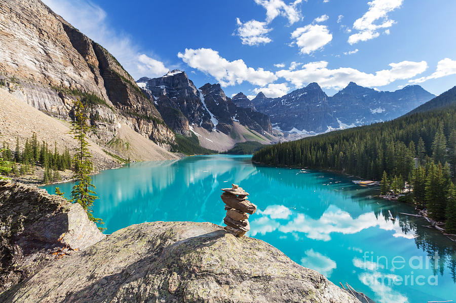 Banff National Park Photograph - Beautiful Moraine Lake In Banff by Galyna Andrushko Banff National Park Photograph - Beautiful Moraine Lake In Banff by Galyna Andrushko