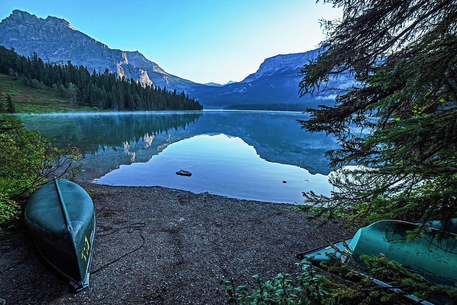 Beautiful Morning on Emerald Lake Yoho National Park British Columbia Canada Canoe Photograph by Toby McGuire