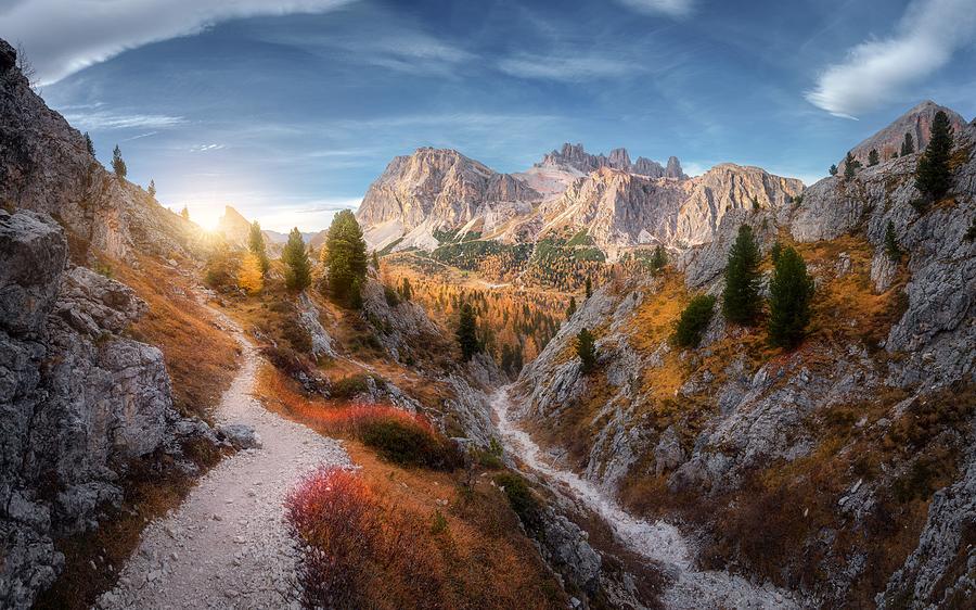Landscape Photograph - Beautiful Mountain Path, Rocks by Denys Bilytskyi