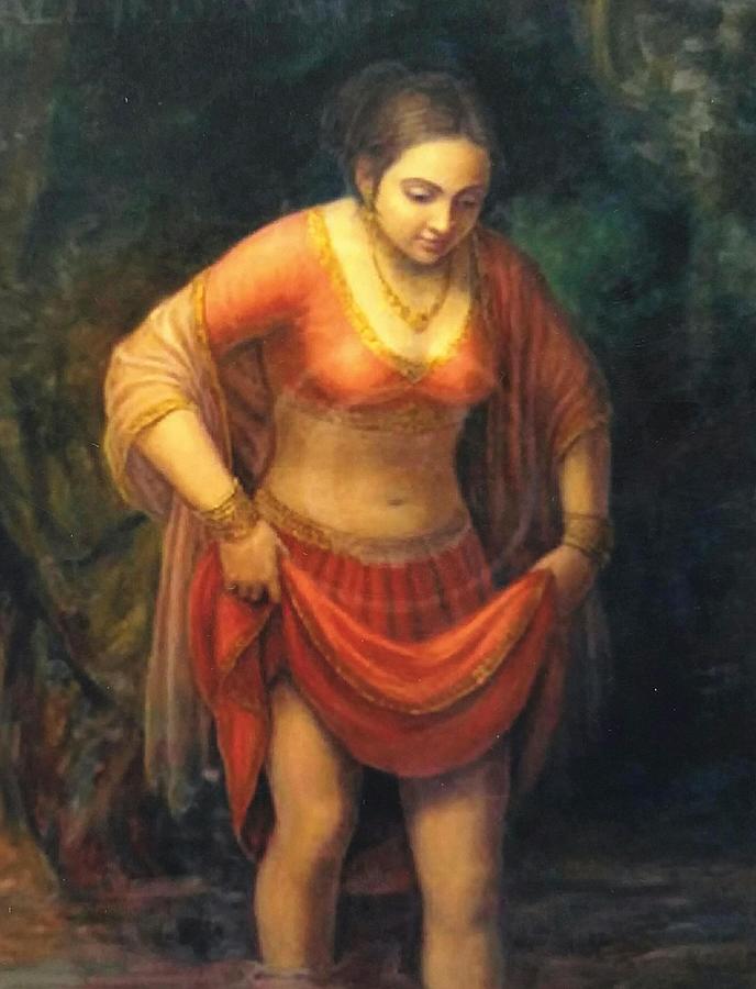 Nude Painting - Beautiful Naked Woman by Vishal Gurjar.