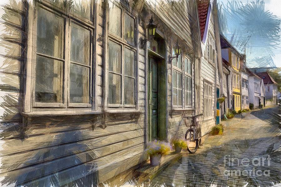 Beautiful Old Bergen Digital Art by Eva Lechner