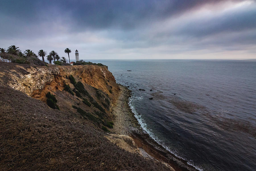 Beautiful Point Vicente Lighthouse on a Cloudy Day Photograph by Andy Konieczny