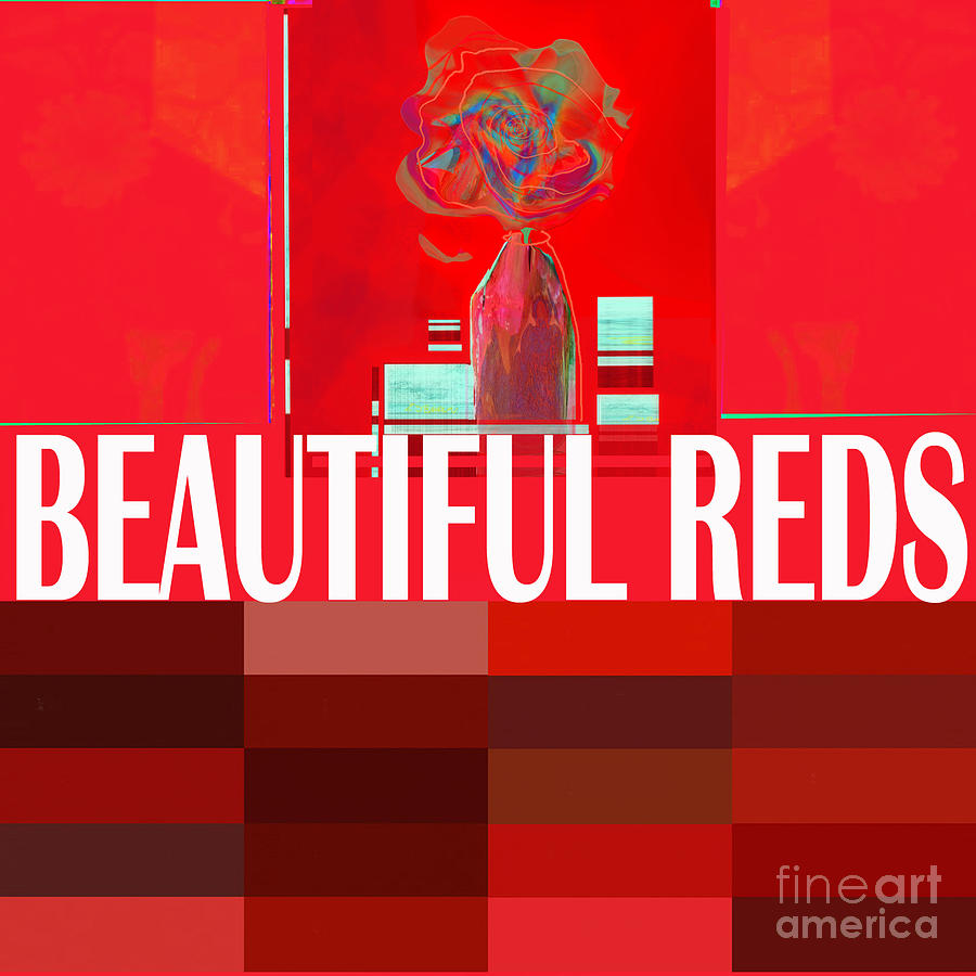 Beautiful  Reds Headline Digital Art by Zsanan Studio
