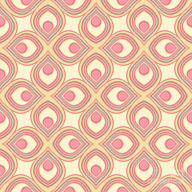 Beautiful Retro Geometric Pattern Digital Art by Melazerg - Pixels