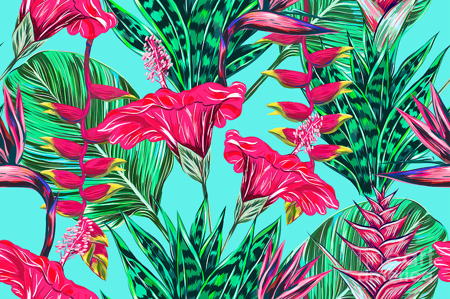 Beauty Digital Art - Beautiful Seamless Vector Floral by Nataliako Beauty Digital Art - Beautiful Seamless Vector Floral by Nataliako