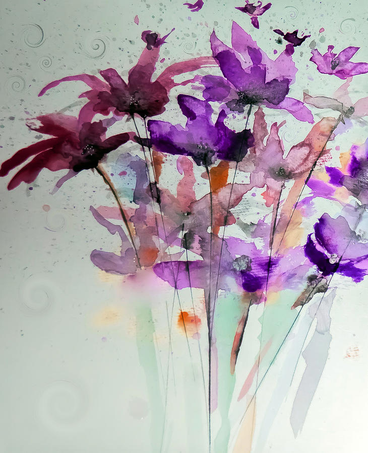 Beautiful Spring Floral  Painting by Lisa Kaiser