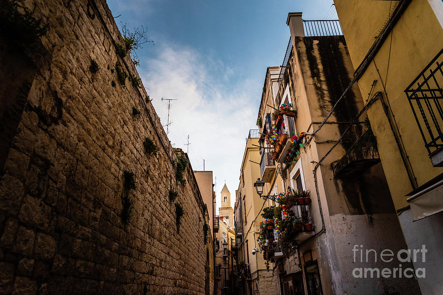 Beautiful streets of Bari, Italian medieval city. Photograph by Joaquin Corbalan