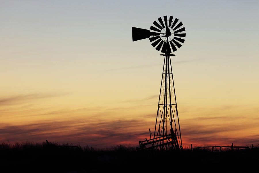 Beautiful Sunset And Windmill Photograph by Gacooksey