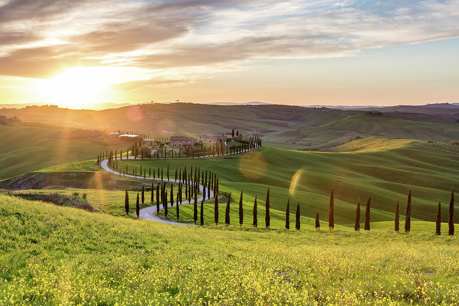 Beautiful Sunset In Tuscany Italy Photograph By Luboslav Tiles Fine