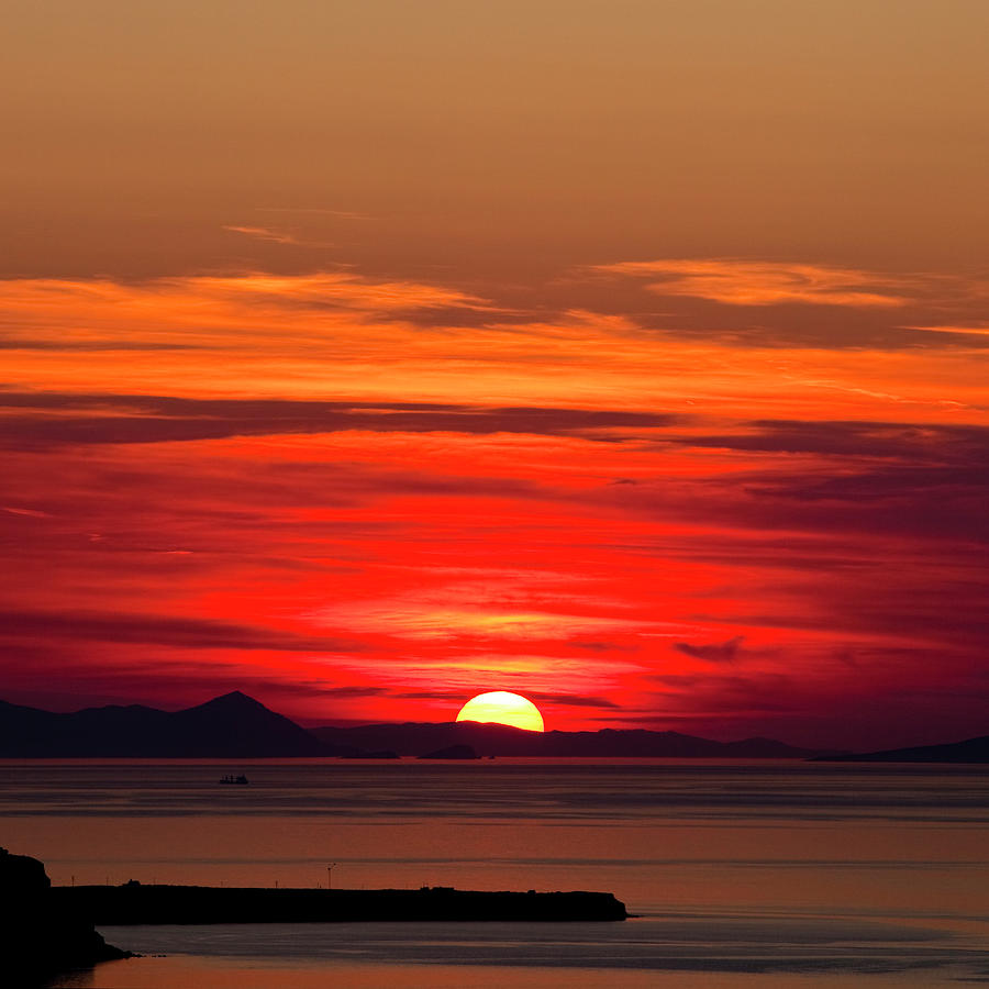 Beautiful Sunset On Santorini Island Photograph by Mbbirdy