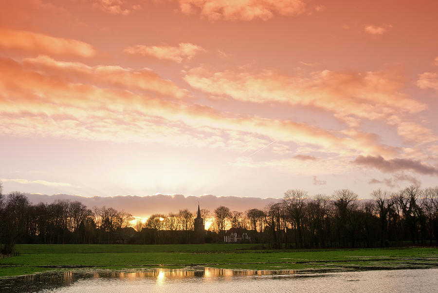Beautiful Sunset Over The Flooded Photograph by Brytta