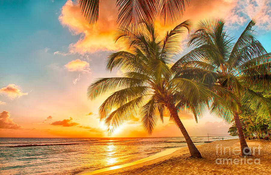 Beam Photograph - Beautiful Sunset Over The Sea With A by Filip Fuxa Beam Photograph - Beautiful Sunset Over The Sea With A by Filip Fuxa