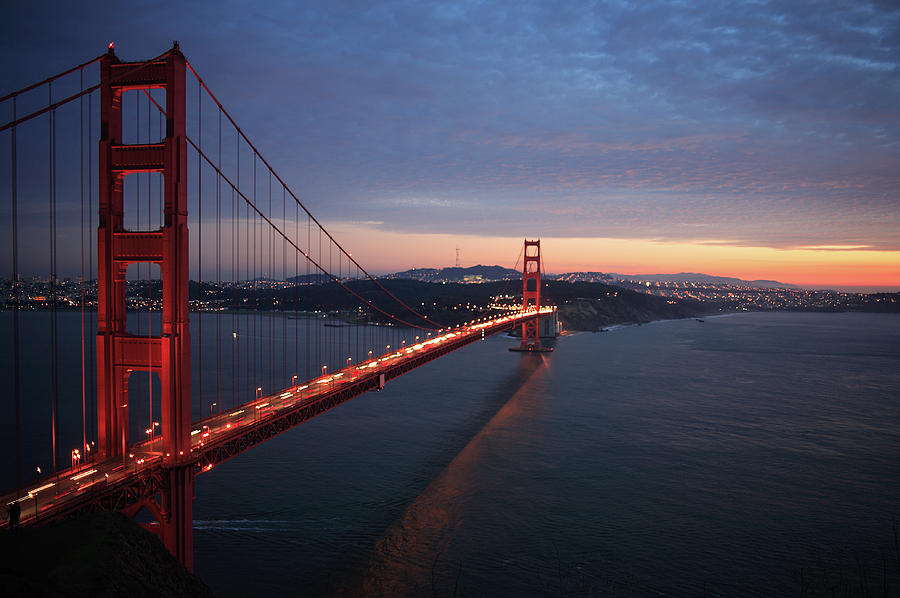 Beautiful Sunset View Of Golden Gate Photograph by Zeiss4me