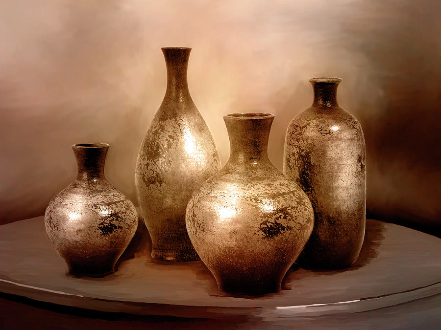 Bottle Mixed Media - Beautiful Vases by Ata Alishahi
