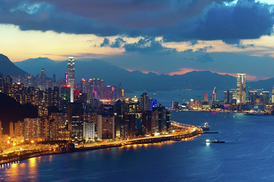 Beautiful Victoria Harbour Of Hong Kong Photograph by Photography By W.t.lai