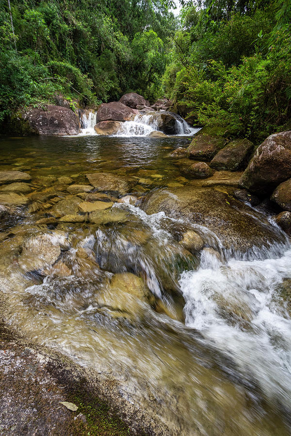 Beautiful Waterfall Landscape On Lush Green Rainforest River Photograph ...