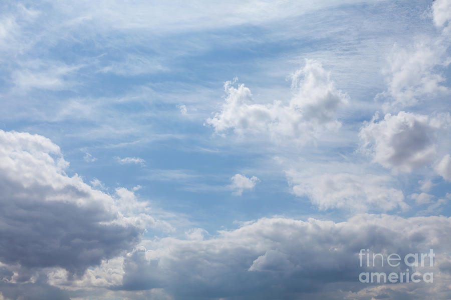 Beautiful white clouds and blue sky 0105 Photograph by Simon Bratt