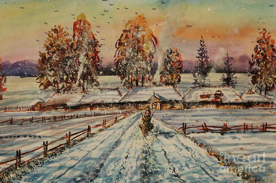 Beautiful Winter Painting by Dariusz Orszulik