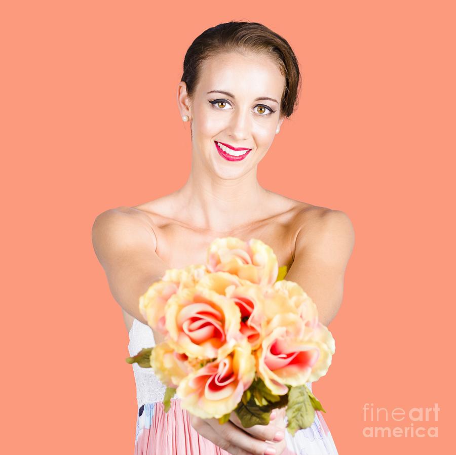 Beautiful woman holding florist flowers Photograph by Jorgo Photography