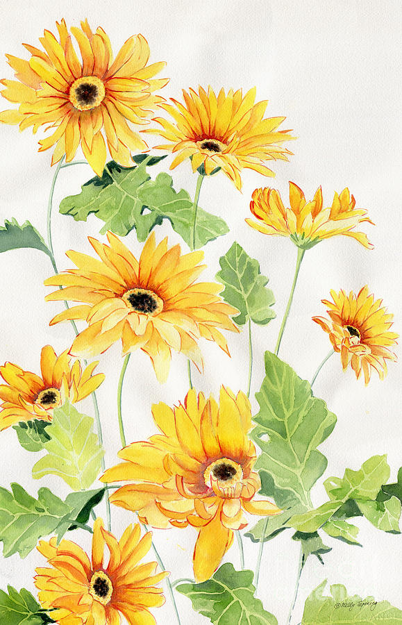 Flower Painting - Beautiful Yellow Gerbera  by Melly Terpening