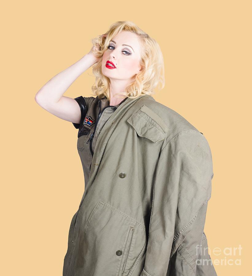 Beautiful young 1940s retro style war pinup Photograph by Jorgo Photography