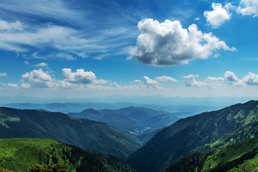 Mountain Photograph - Beauty Blue Foggy Mountains Range by Ivan Kmit