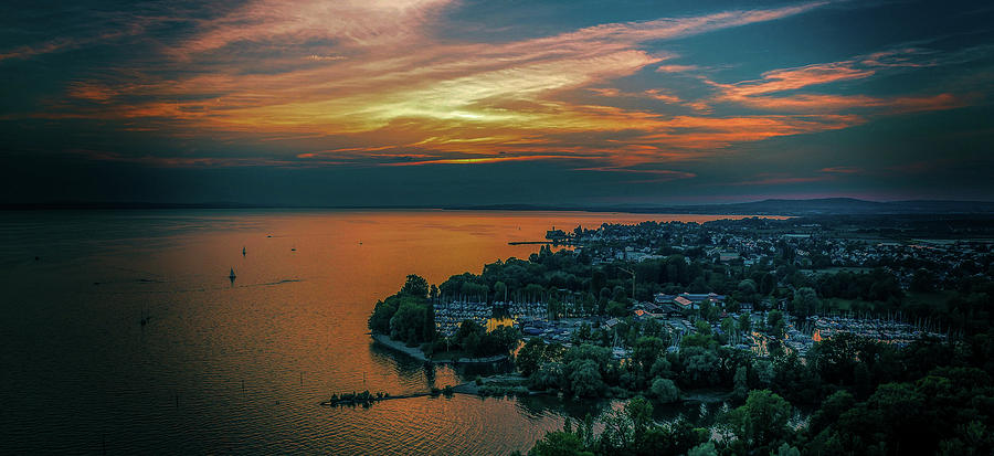 Sunset Photograph - Beauty Of A Lake Constance Sunset by Mountain Dreams