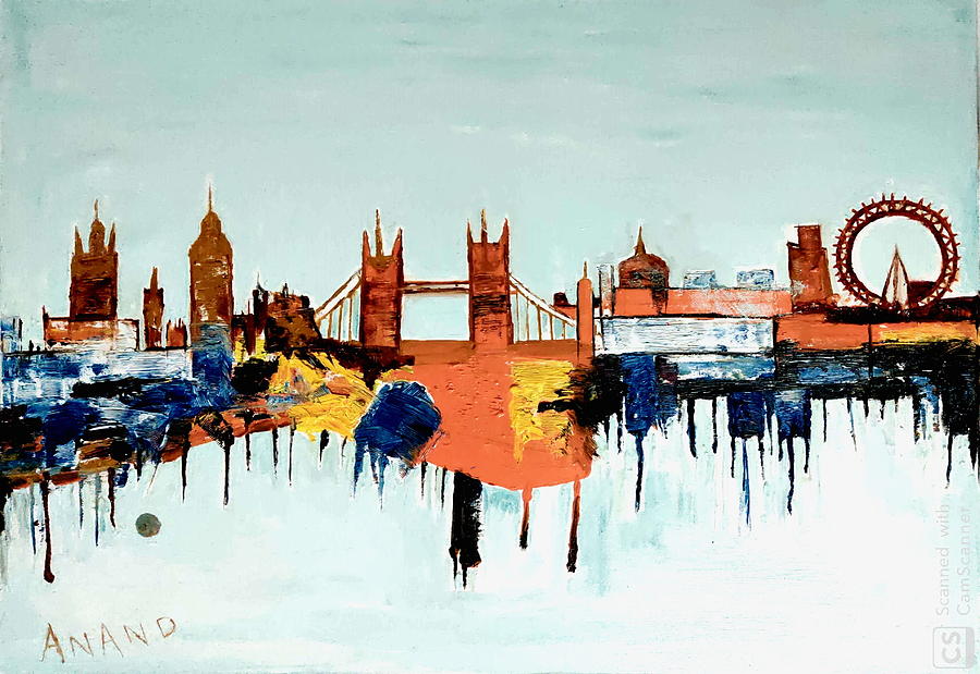 Beauty Of London Sky Line Painting by Anand Swaroop Manchiraju