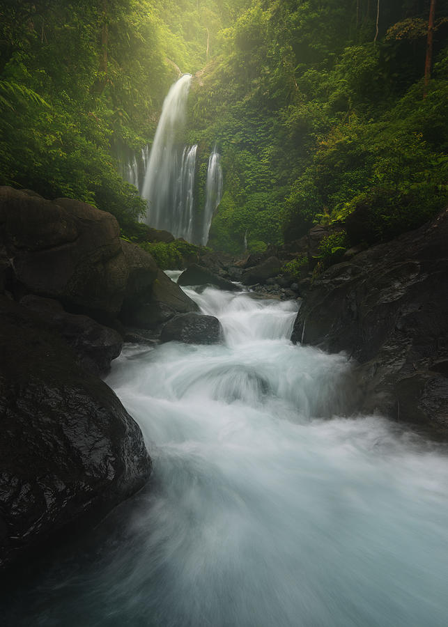 Beauty Of Senaru - Tiu Kelep Waterfall Photograph by Mainak Dan