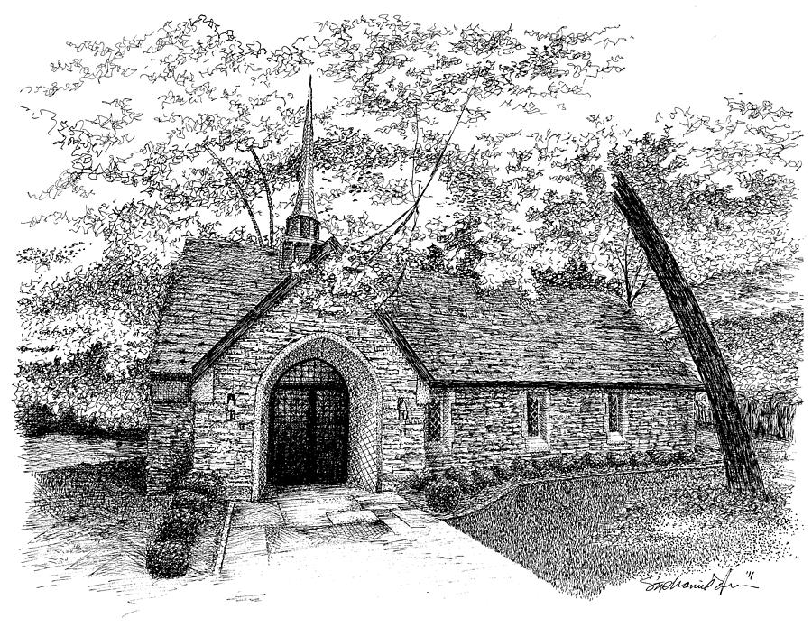 Beck Chapel at Indiana University, Bloomington, Indiana Drawing by Stephanie Huber