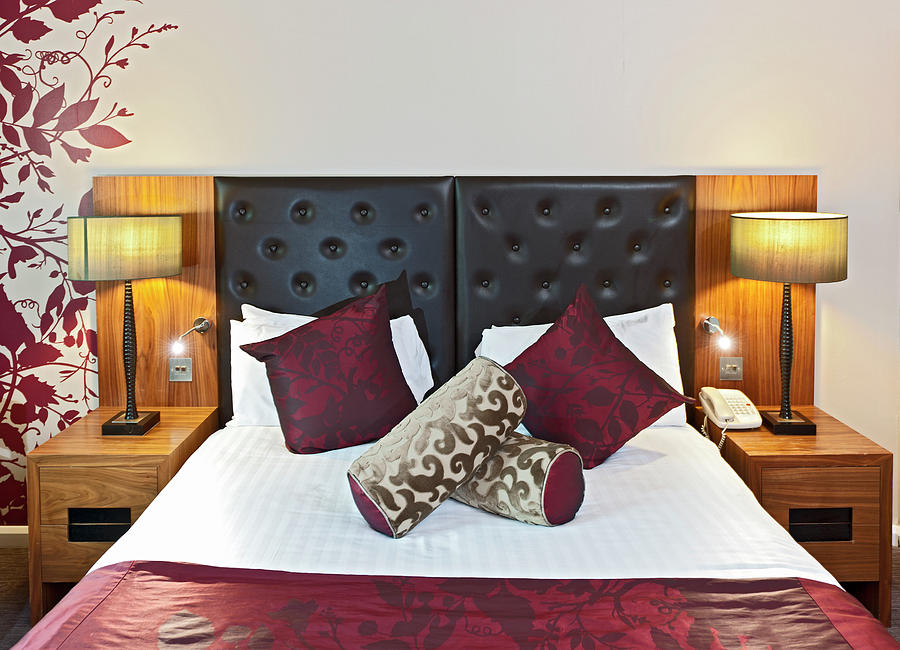 Bed At Empty Hotel Room In The Uk Photograph by Cavan Images - Fine Art