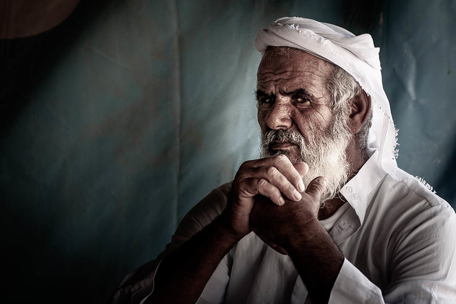 Portrait Photograph - Bedouin Sheikh From An Unrecognized Village by Zohar Ferro