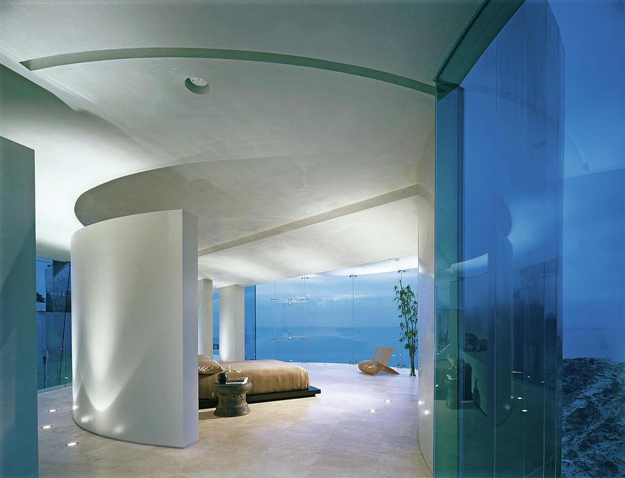 Bedroom With Floor To Ceiling Glass Walls Photograph by Erhard Pfeiffer