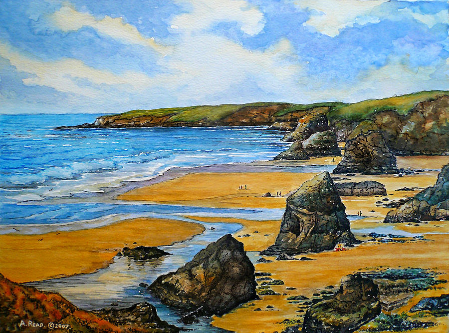 Bedruthan Steps Painting by Andrew Read
