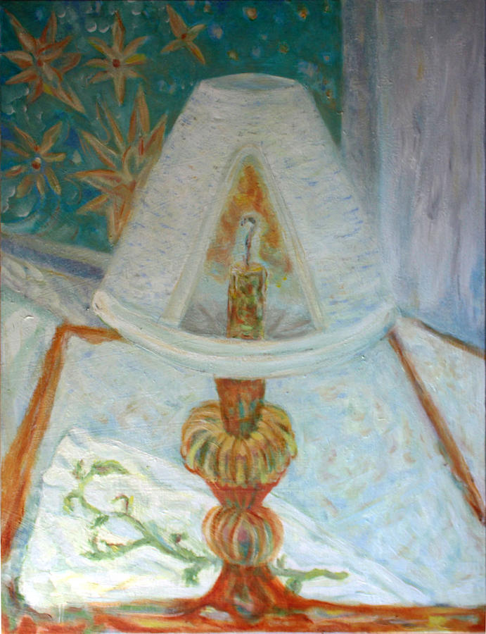 Bedside lamp Painting by Elzbieta Goszczycka