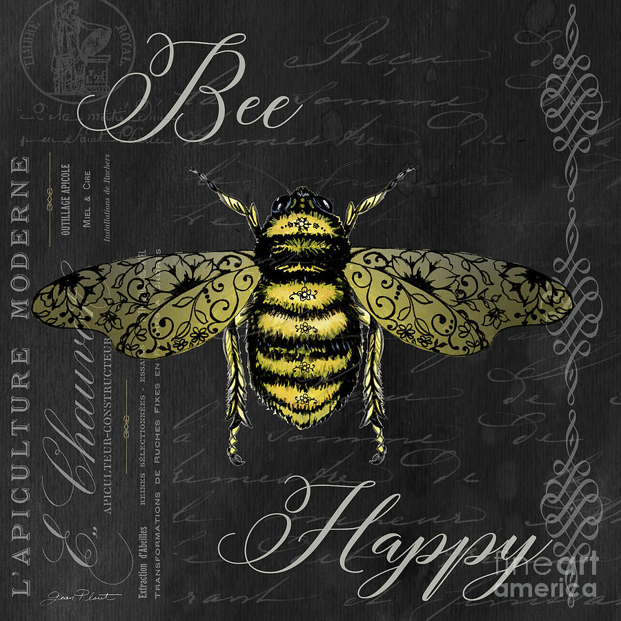 Bee Happy A Digital Art by Jean Plout
